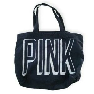 PINK Victoria's Secret Black Bold Logo Tote